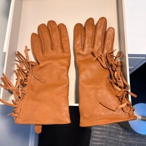 Calvin Klein lined leather gloves medium Cognac